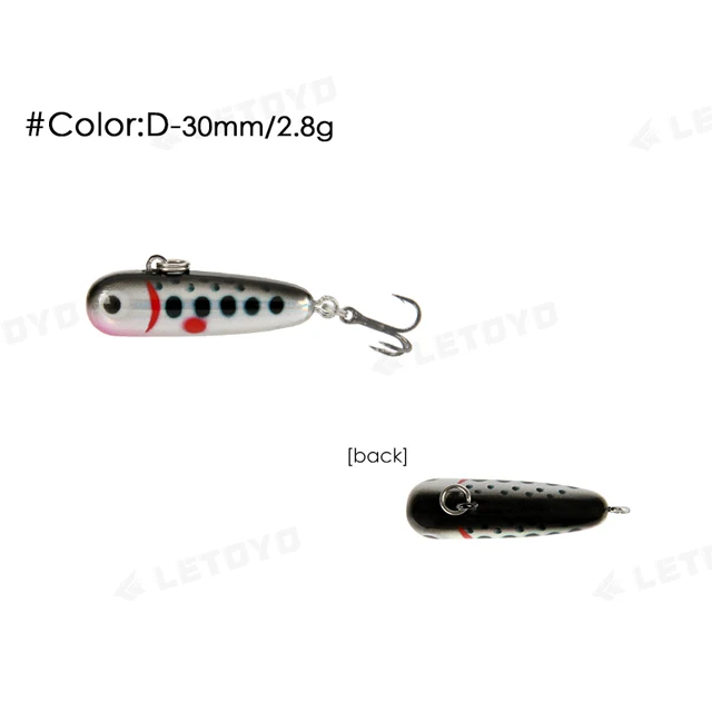 LETOYO 2.3g/2.8g 30mm Mini Sinking Pencil Lure With Tungsten Beads Micro Fishing Bait For Trout Salmon Freshwater Stream Wobbler D 2.8g