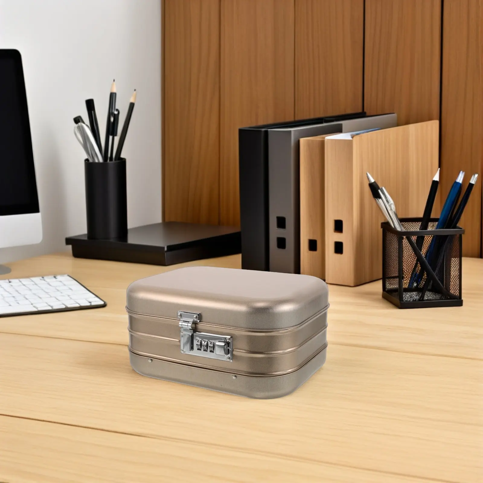 조합형 자물쇠 잠금식 양철 보관함 빈티지 보석 기념품 용기 8.45x6.48x4.32인치 안전한 개인용