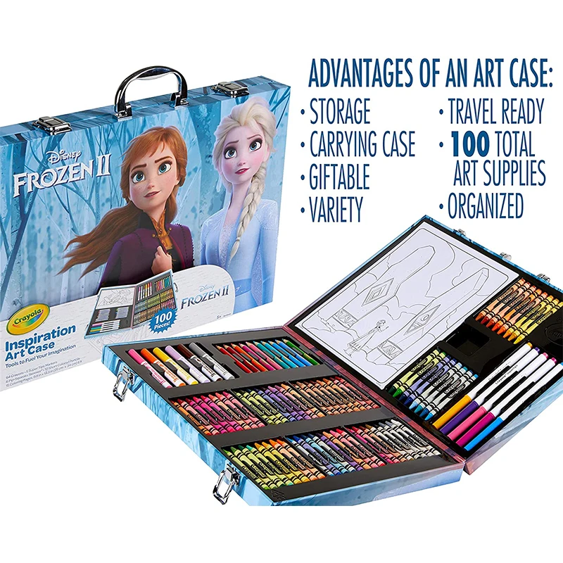 Crayola Frozen2 Inspiration Art Case with Markers Colored Pencils  Pip-Squeaks Skinnies 100 Art & Coloring Supplies Gift for Kids - AliExpress