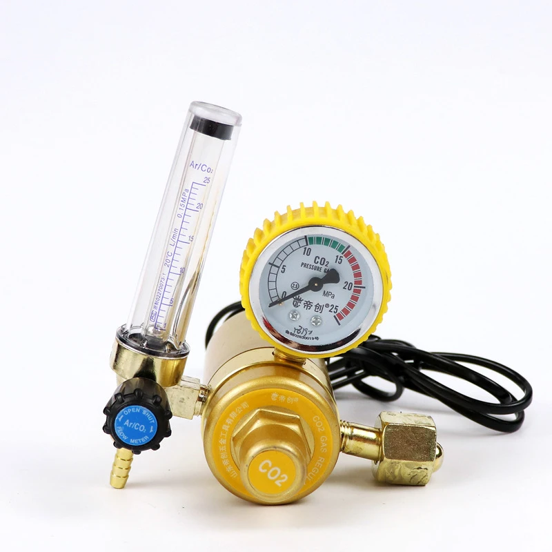 36V CO2 Regulator Flow Meter Welding Welder Co2 Pressure Regulator Meter Safety Pressure Relief