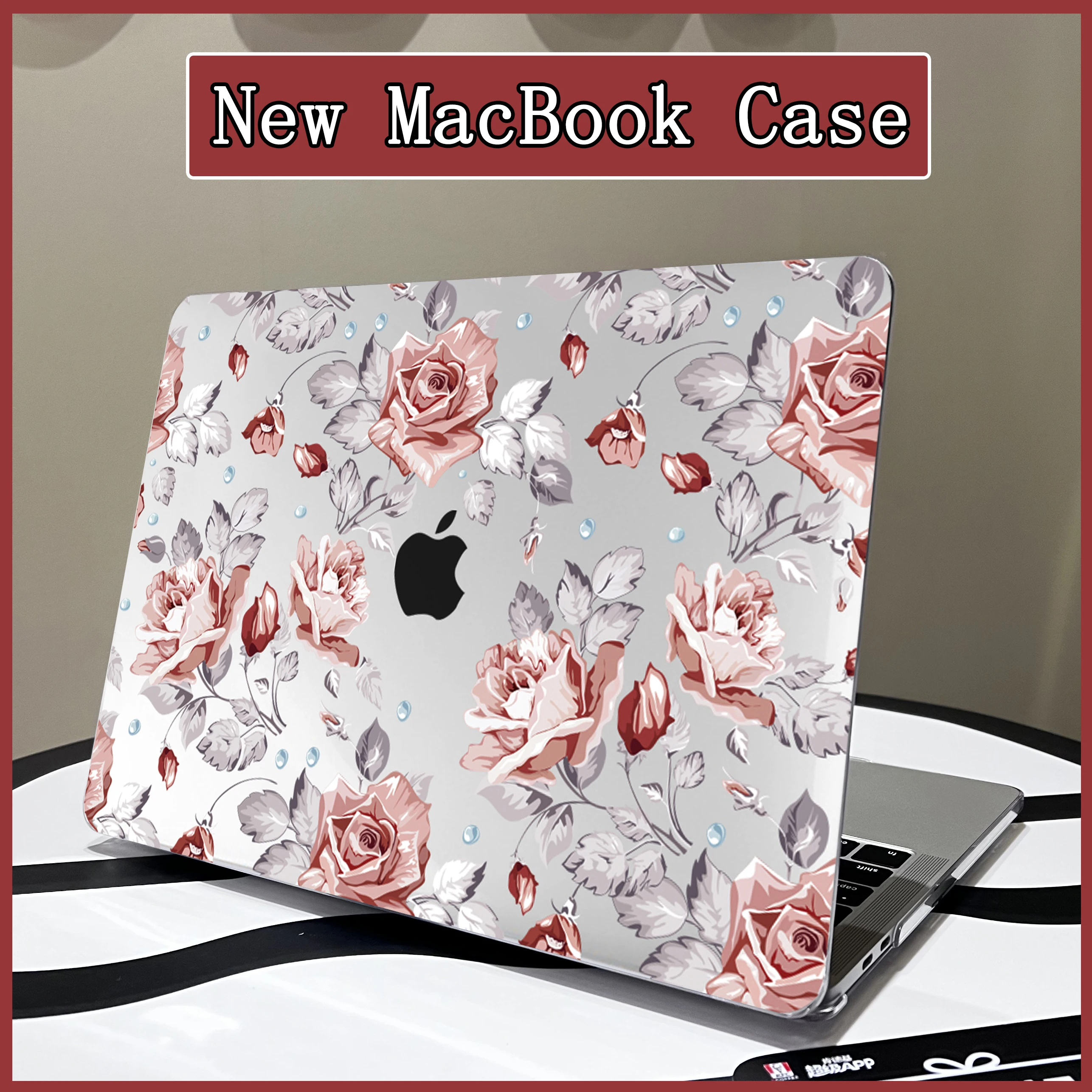 

Laptop Cover For Macbook Air 13 Case M1 A2337 For Macbook Air Pro M2 13.6 14 15 16 12 A2338 A2442 Hard Shell Rose Painting Case