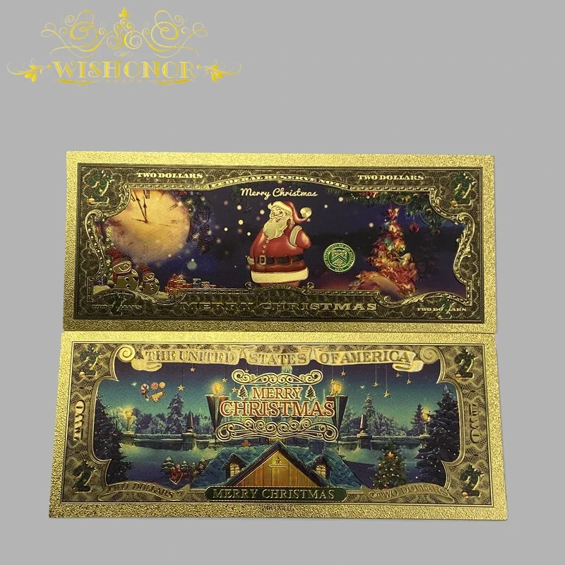 Description Picture 6 of item2023 Nice Christmas Banknote Santa Claus Banknote in 24k Gold Plated For Collection