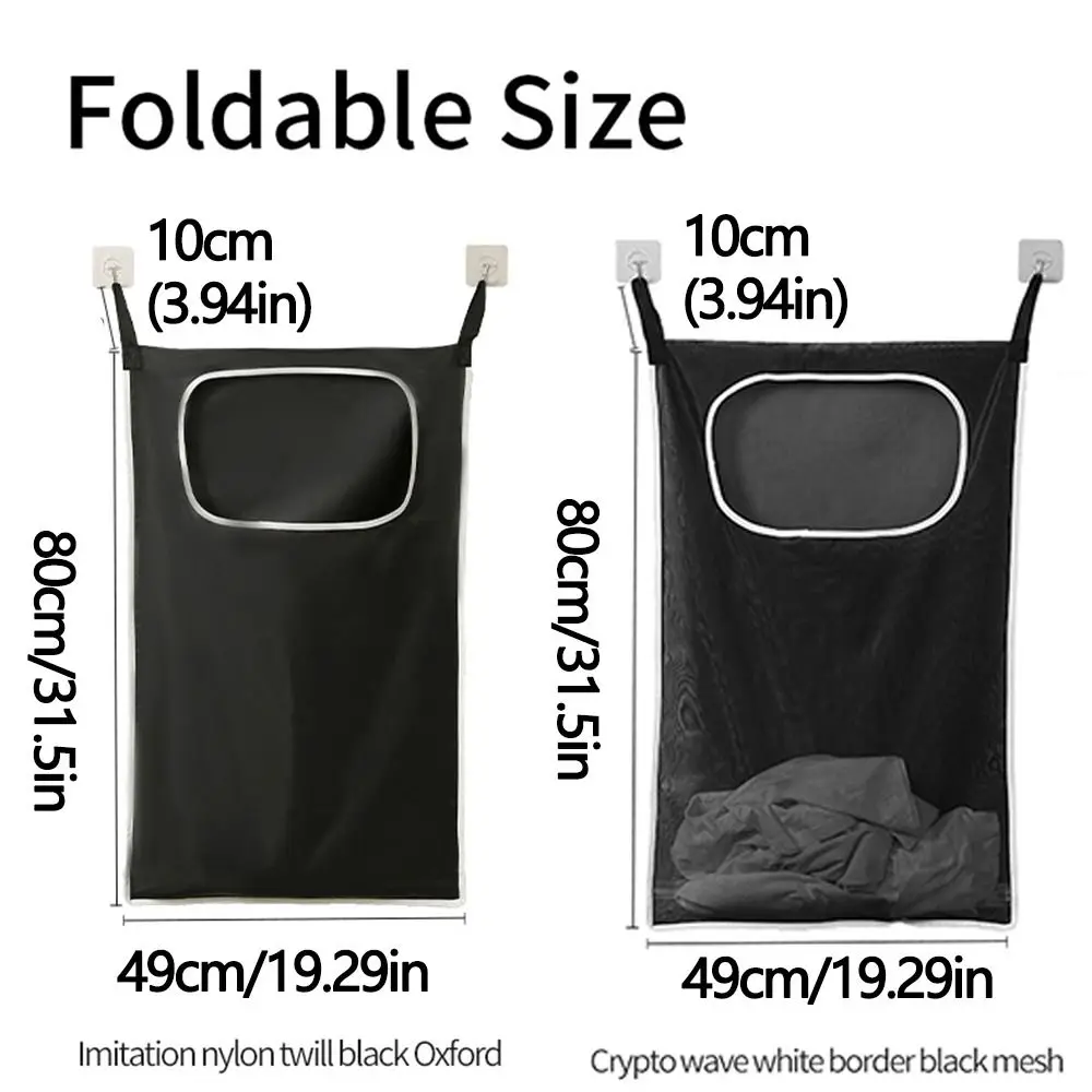 Over-the-Door Hanging Laundry Basket Wall-mounted Dirty Clothes Storage Organizer for Bathroom Toy Storage 6