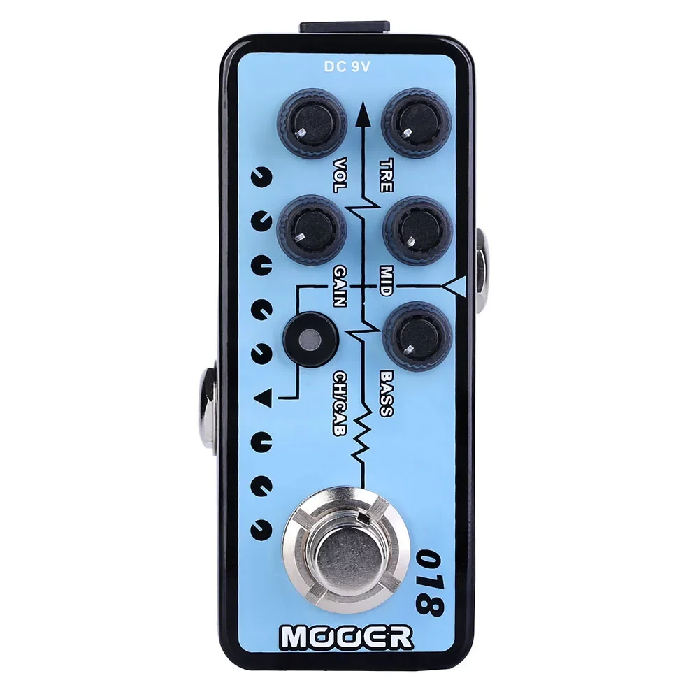 

Mooer 018 Custom 100 Digital предусилитель для гитары, имитация педали для создания эффектов, двухканальная 3-полосная педаль для электрогитары EQ & Gain