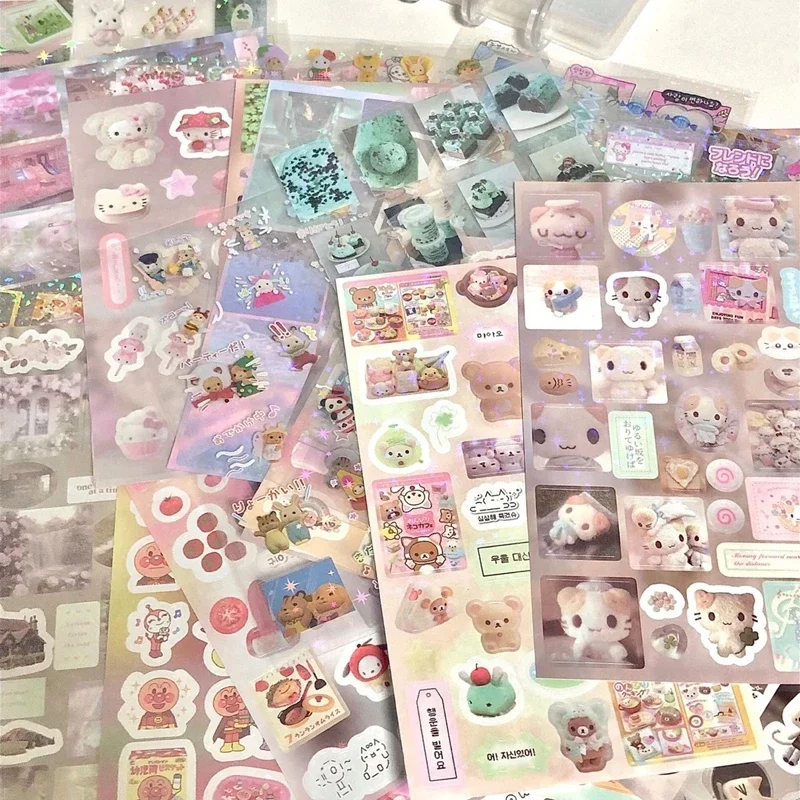 10pcs Set Y2K Glitter Laser Sticker for Phone Camera Luggage Journal Kawaii Decoration Gift