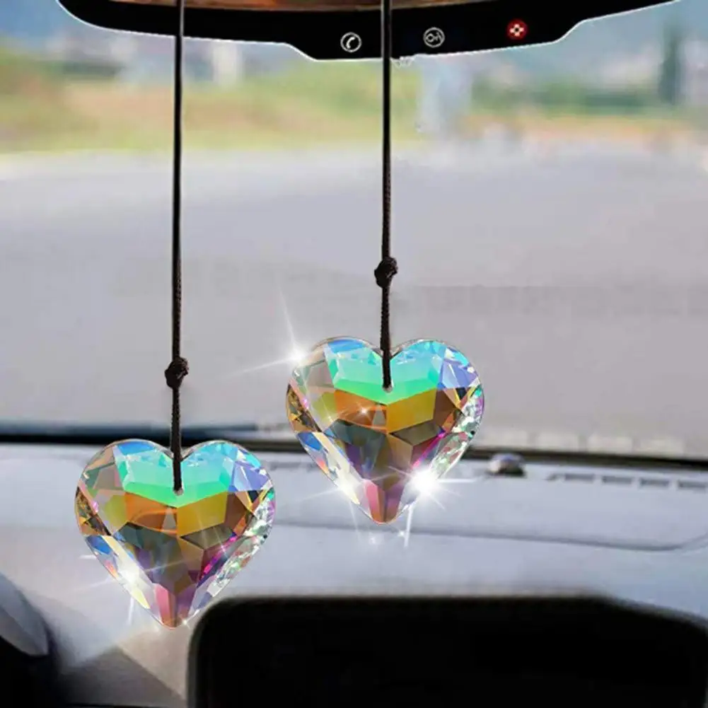 Sun Catcher Hanging Decor Faux Crystal Heart Shape Hanging Pendant for Home sun catcher crystal pendant sun catchers window ornament