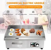Griddle 22" 3000W Flat Top Grill Countertop Griddle Stainless Steel Teppanyaki Grill w/Iron Cooking Plate for Restaurant Kitchen 2