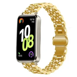 Premium Stainless Steel Metal Strap - Comfortable Bracelet Wristband Belt for Smart Fitness Bands (Gold)