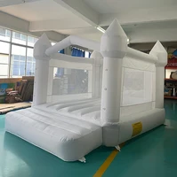 Inflatable Jumping Castle 4*3*2.6M White Bounce House For Kids Bouncy House White For Children With Blower Slide 5-8 Kids 1