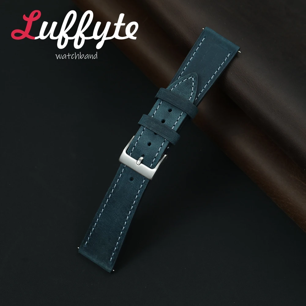 Premium Crazy Horse Leather Watchband - Multi-Color Replacement Wrist Straps