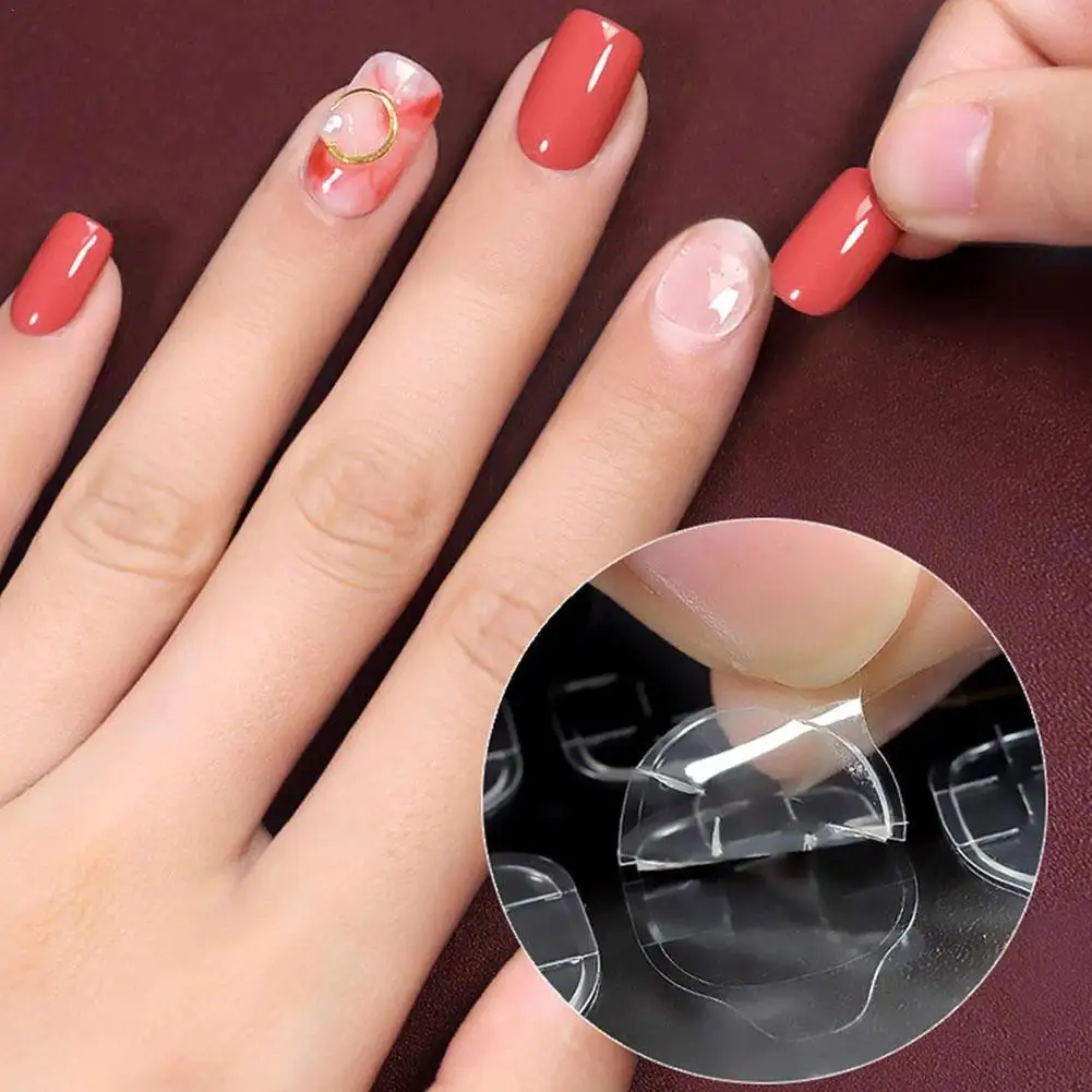 

24pcs/1 Sheets Nail Jelly Glue Double Sided False Nail Art Adhesive Breathable Tape Glue Sticker Fake Nail Glue False Nails Art