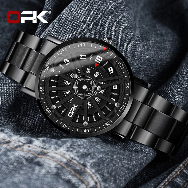 OPK Fashion Quartz Waterproof Watch with HD Hour Display and Round Dial