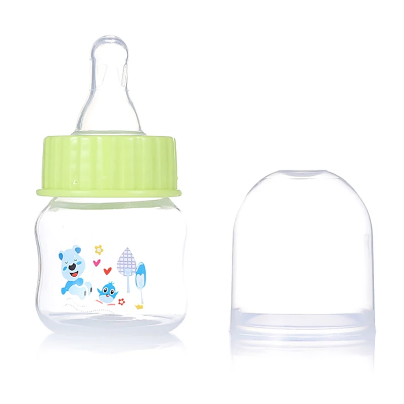 50ML   미니 휴대용 수유병 BPA 프리 안전  수유 젖꼭지 케어 피더 과일 주스 우유병