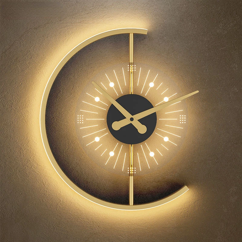 

Modern Minimalist Led Wall Lamp With Clock Bedroom Dining Room Corridor Aisle Wall Light Home Indoor Lighting Decor Lamp Fixture
