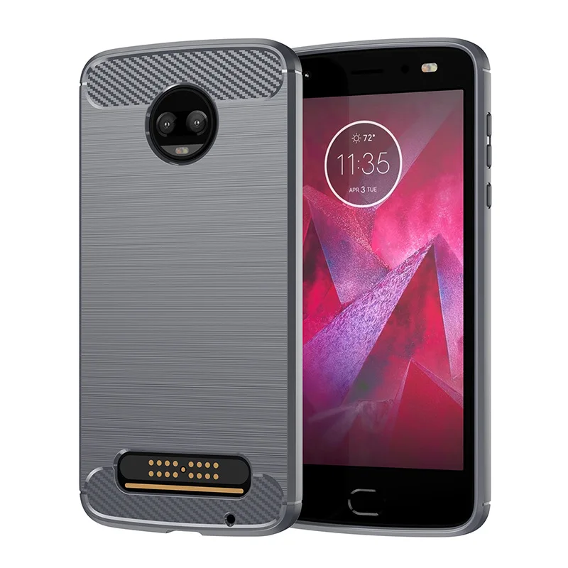 Safety Soft TPU Case for Motorola Moto Z2 Z3 Z4 Force Play Protective Brushed Carbon Fiber Shockproof Soft Case For Moto Z2Play phone case,phone protector cover,leather phone case