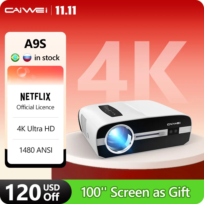 1450ANSI LCD Projector for Movies Full HD 1080P Laser Experience Daytime Use Home Theater Wifi Android 4K Beam