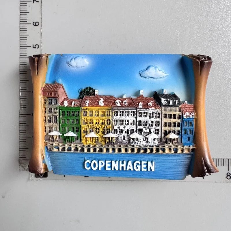 Souvenir magnete da frigorifero 3D Copenaghen Danimarca Magnete da
