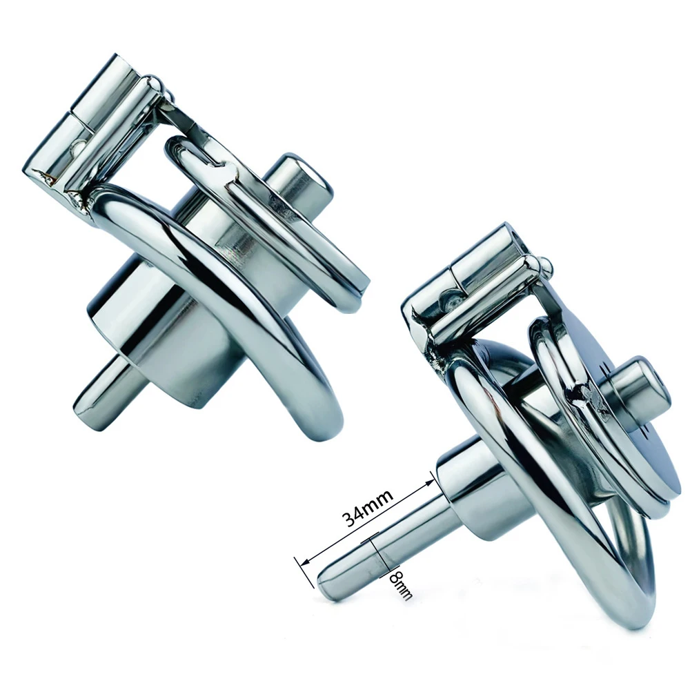 Stainless Steel Inverted Plugge Sissy Male Chastity Cage with Removable Catheter Sex Toys for Men Penis Erotic Urethral Lock