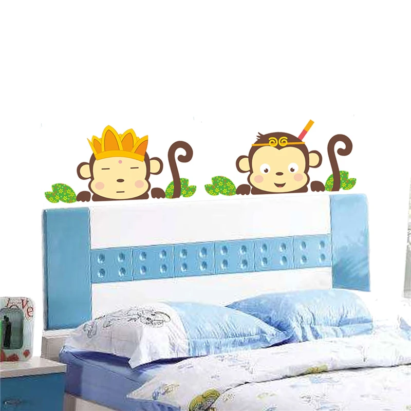 

Lovely Baby Monkey Cosplay Chinese Monk Wall Stickers For Home Decoration Diy Cartoon Animal Mural Art Kids Room Decal Poster