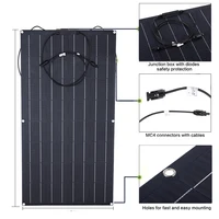 300W ETFE PET Semi-flexible 18V panneau solaire étanche chargeur de cellule solaire batterie pour Camping maison voiture hors réseau système 12 volts 2