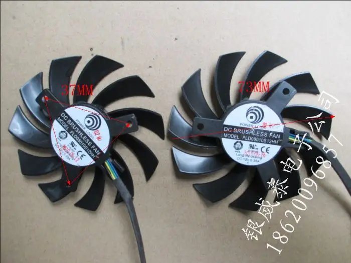 

Computer Cooler Fan FOR 75MM FD7010H12S PLD08010S12HH DC 12V 4 Wire For ASUS MSI R6790 Twin Frozr II Video Card