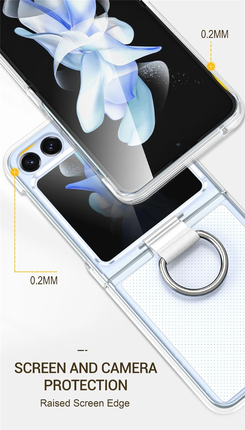 Fashion Phone Case With Ring And Silk Lanyard For Galaxy Z Flip_voghion.com