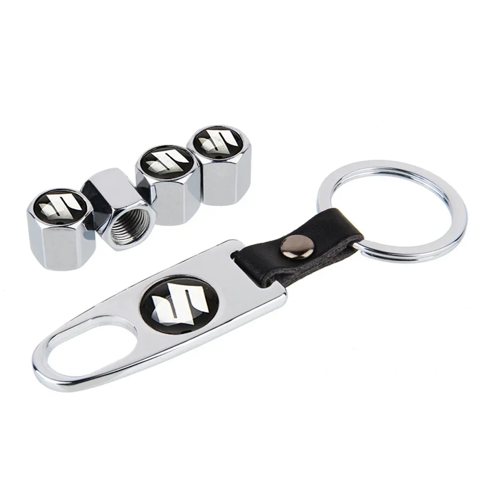 스즈키 스위프트 SX4 알토 발레노 셀레리오 에르티가 그랜드 비타라 이그니스 짐니용 자동차 로고 휠 타이어 밸브 캡 에어 커버 (키체인 포함)