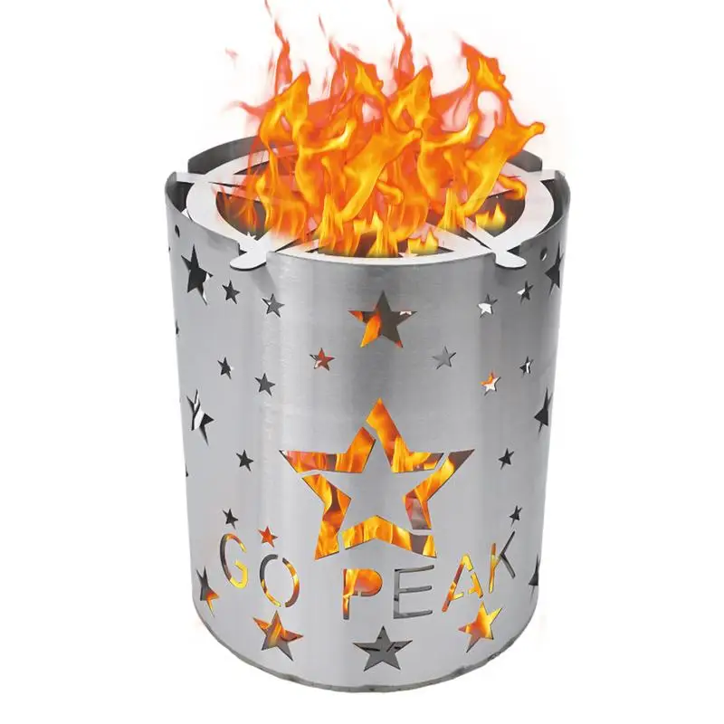 

Stainless Steel Iron Brazier Portable Camping Picnic BBQ Charcoal Firewood Brazier Outdoor Cooking Heating Furnace Accessories