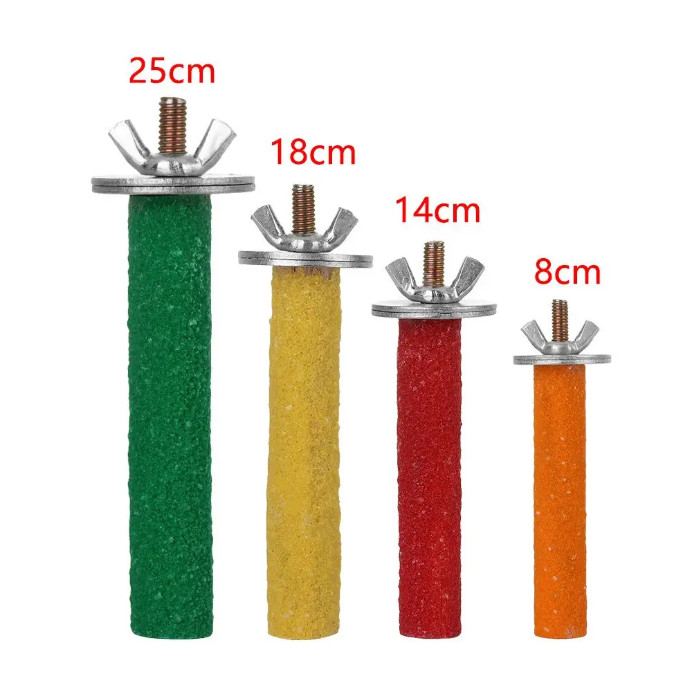 Paw Grinding Parrot Perches Stand Station Platform Wood Bird Cage Bites Gnawing Chew Toy 6