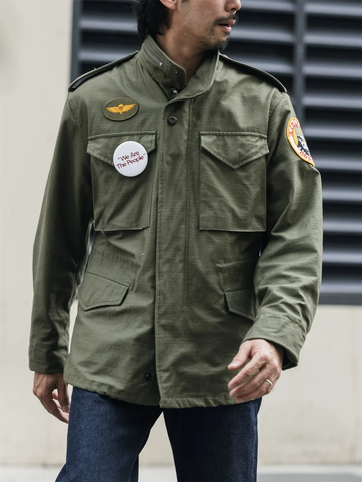 Rugged Bronson 1969 Cotton Nylon Sateen M-65 Field Jacket With Taxi Driver Patches