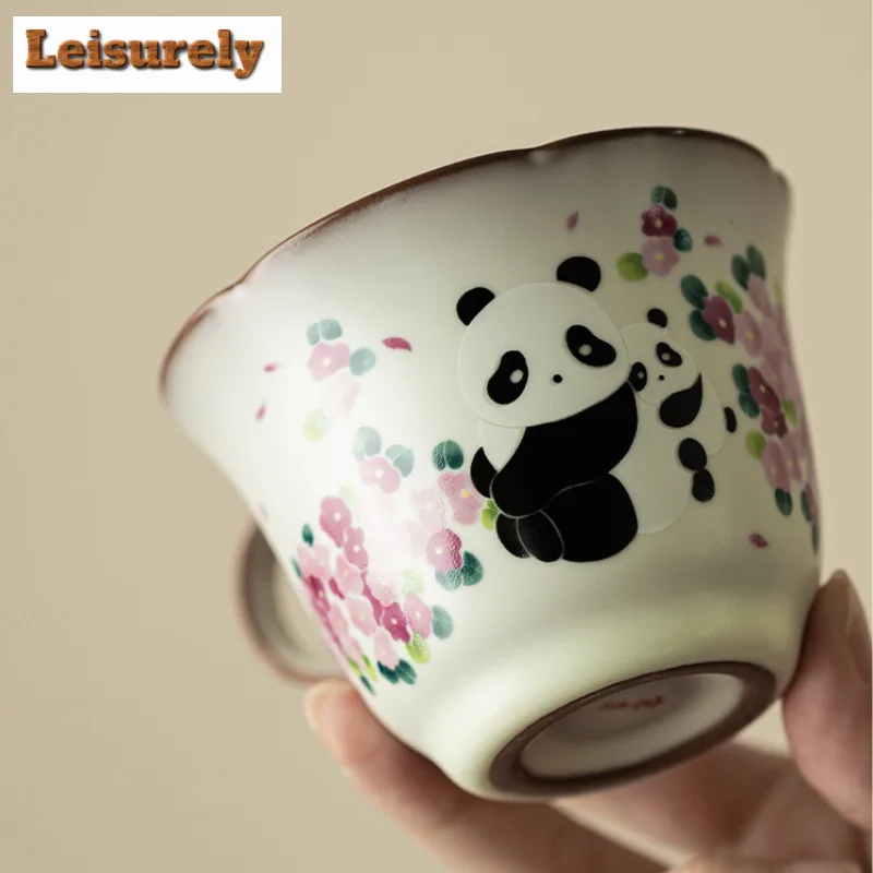 Pig Fat Frozen Panda Coffee Mug With Plate Breakfast Mug Afternoon Tea Mug Cup Saucer Kit Office Water Cup Cafes Ornaments Craft