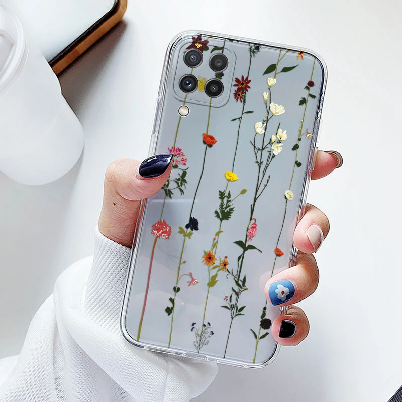 Floral Silicone Transparent Soft Phone Case with TPU Flower Design
