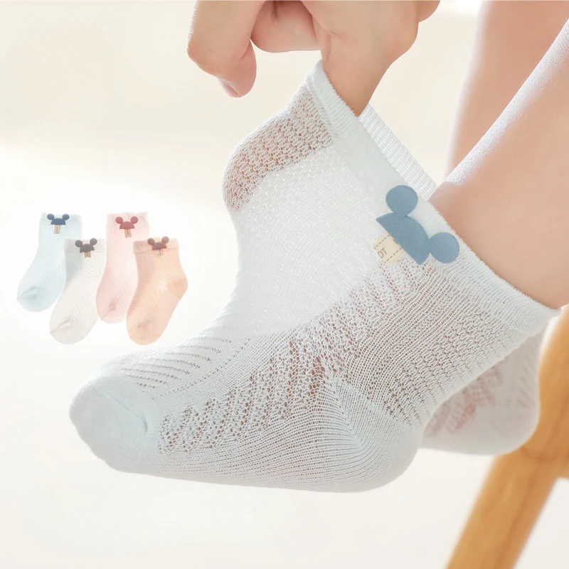 

Baby Socks Summer Thin Breathable Mesh Baby Sock Short Tube Newborn Children's Socks Cartoon 0-6 Months 1-3 Years Old