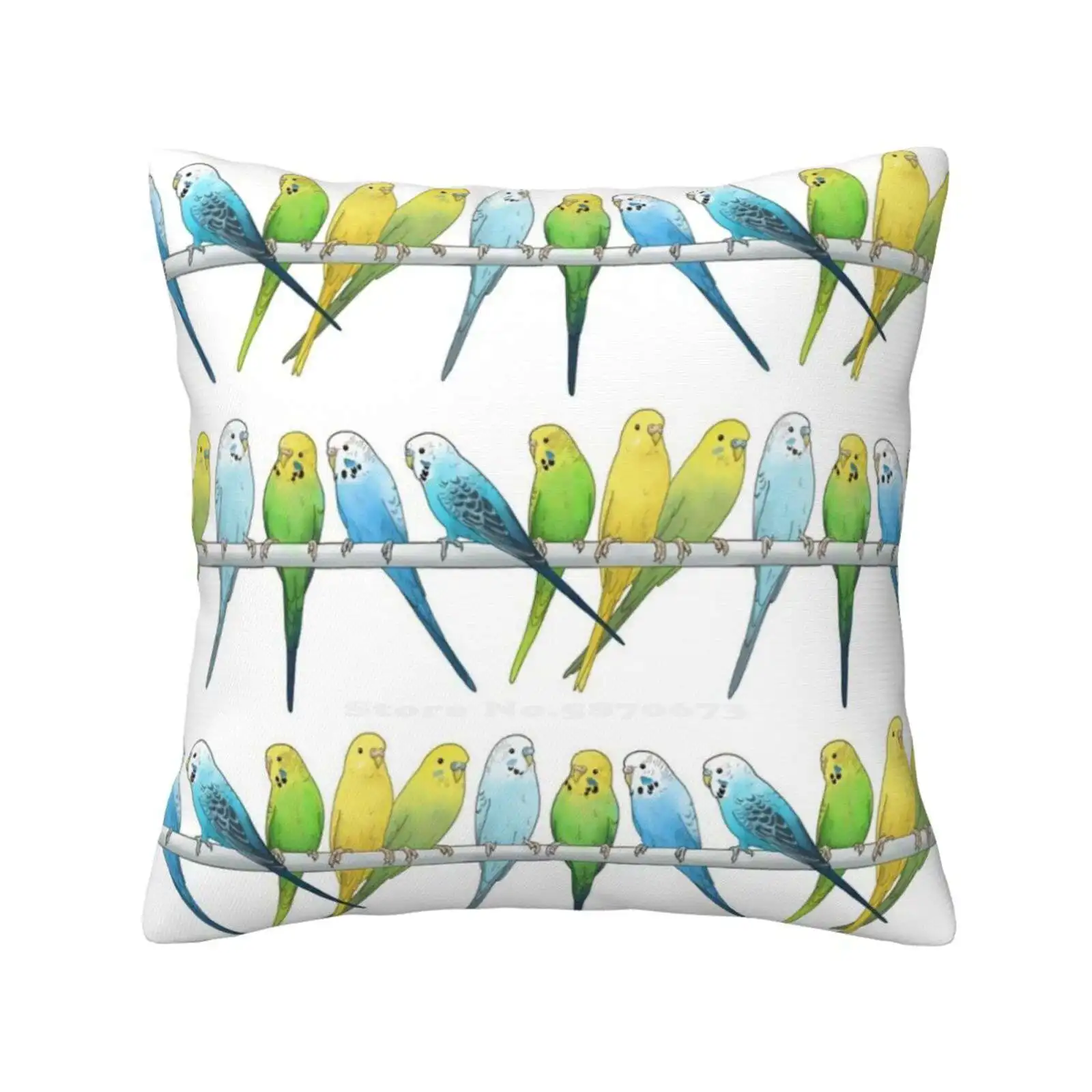 

Budgies спальня офис обнимательная наволочка Budgerigar птица ПЭТ попугай ручка рисунок вольер животное ручная роспись желтый Budgie синий