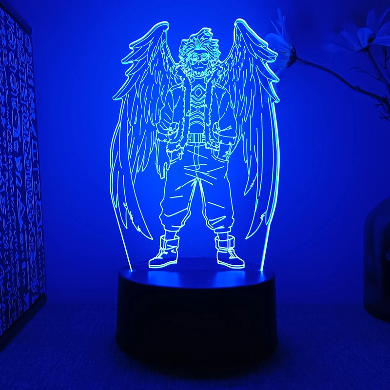 My Hero Academia Boku No Hawks 3d Led Lamp For Bedroom Night Lights Anime Figure Avatar Room Decor Mange Children's Cute Gift
