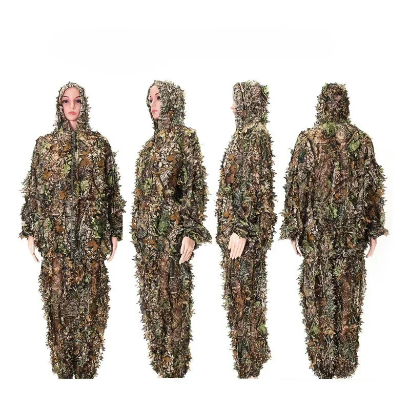 Ensemble camouflage jungle familial pour pêche - Veste à capuche et pantalon taille adulte et enfant