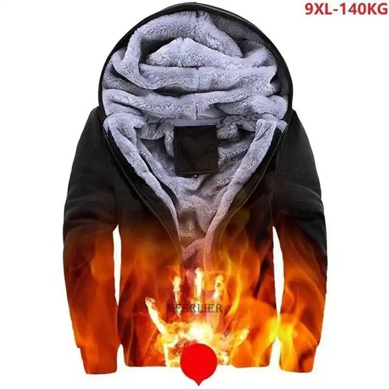 

Hooded Fleece Men Cheap Parkas 8XL 9XL Thick Warm Winter Jackets Cotton Large Size Big 7XL Sweatshirt Hoodies Black Outwear Coat