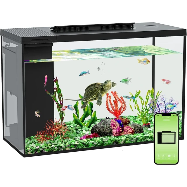 Aquarium kit 5 Gallon Betta Fish Tank self Cleaning, Smart Aquarium That  Supports Bluetooth, Small Fish Tank with Filter - AliExpress