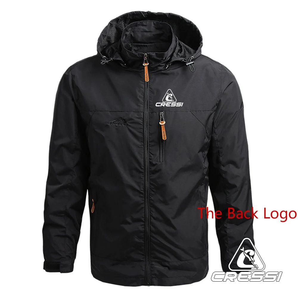 Scuba diving Cressi 2023 men's new waterproof coat hooded coat trench coat fashion printed Harajuku clothing