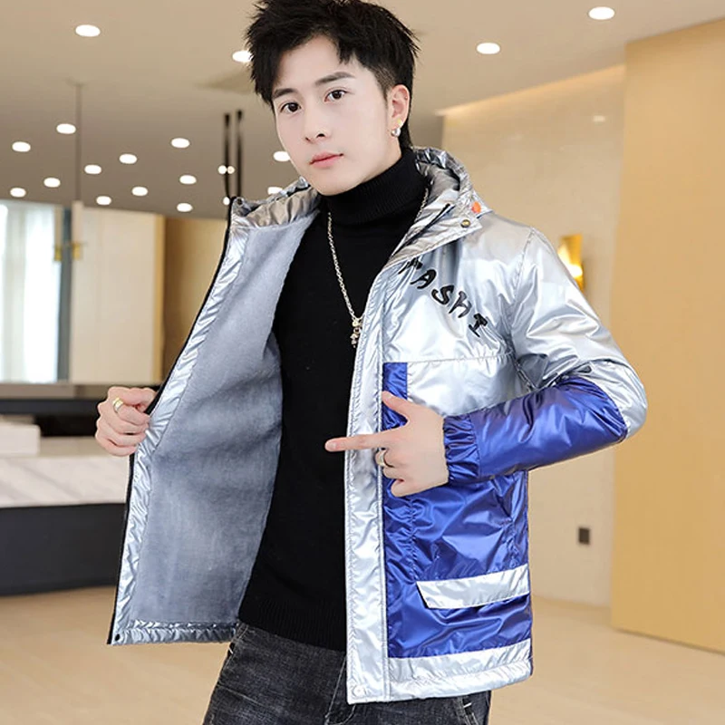 

Модные красивые осенне-зимние повседневные флисовые куртки с капюшоном Мужские Блестящие плюшевые пальто Верхняя одежда Молодежные утепленные водонепроницаемые парки