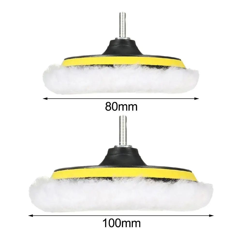 Car Polishing Pad Polish Pad Sponge Set Wool Polishing Pad Wheel Disc Head Kit 3/4/5 Inch Car Polishing Pad for Car Polisher Drill Adapter Car Waxing