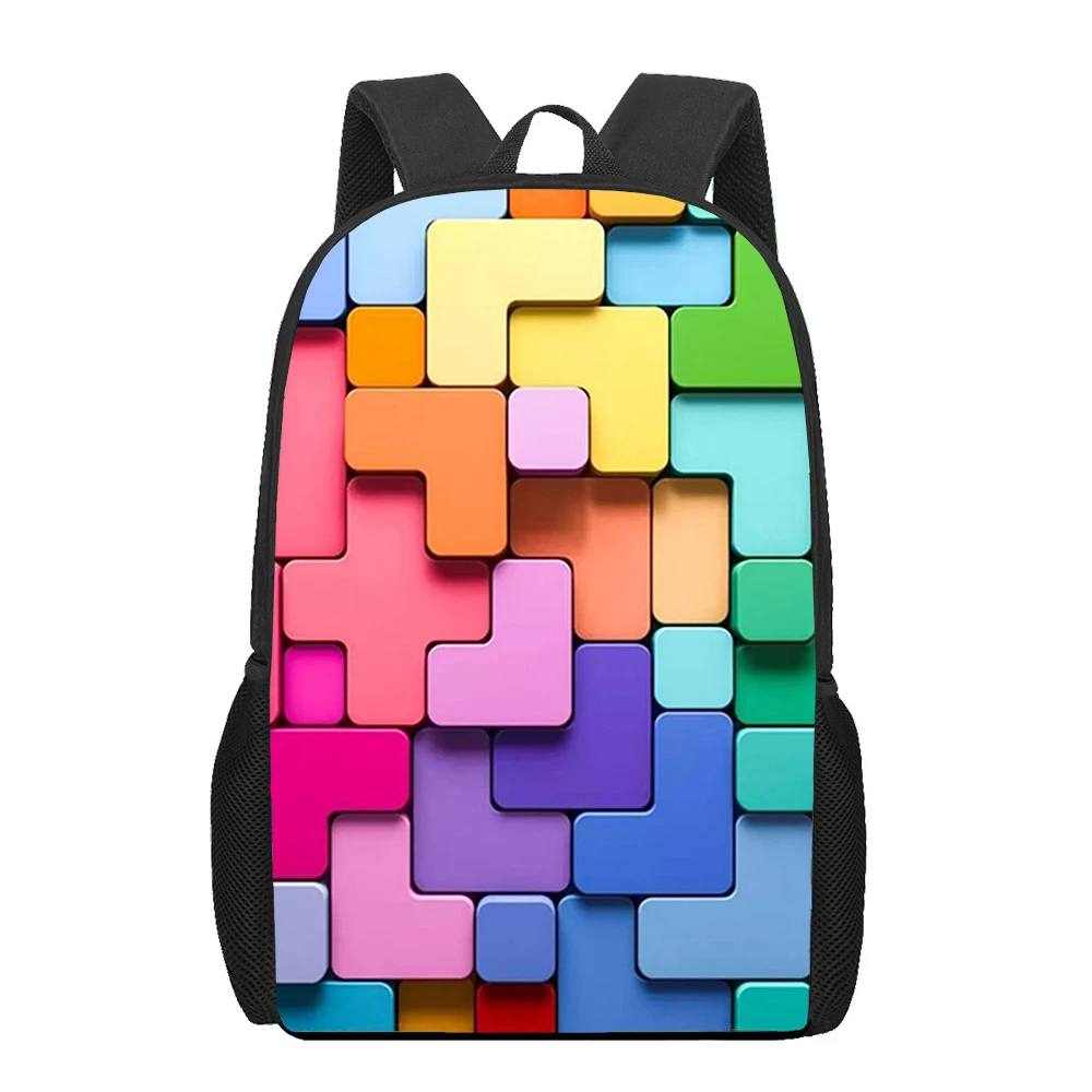 

Lines Lattice Art Colorful Cool Print Students School Bag Teenager Girls Boys Kids Book Bag Casual Backpack Storage Rucksacks