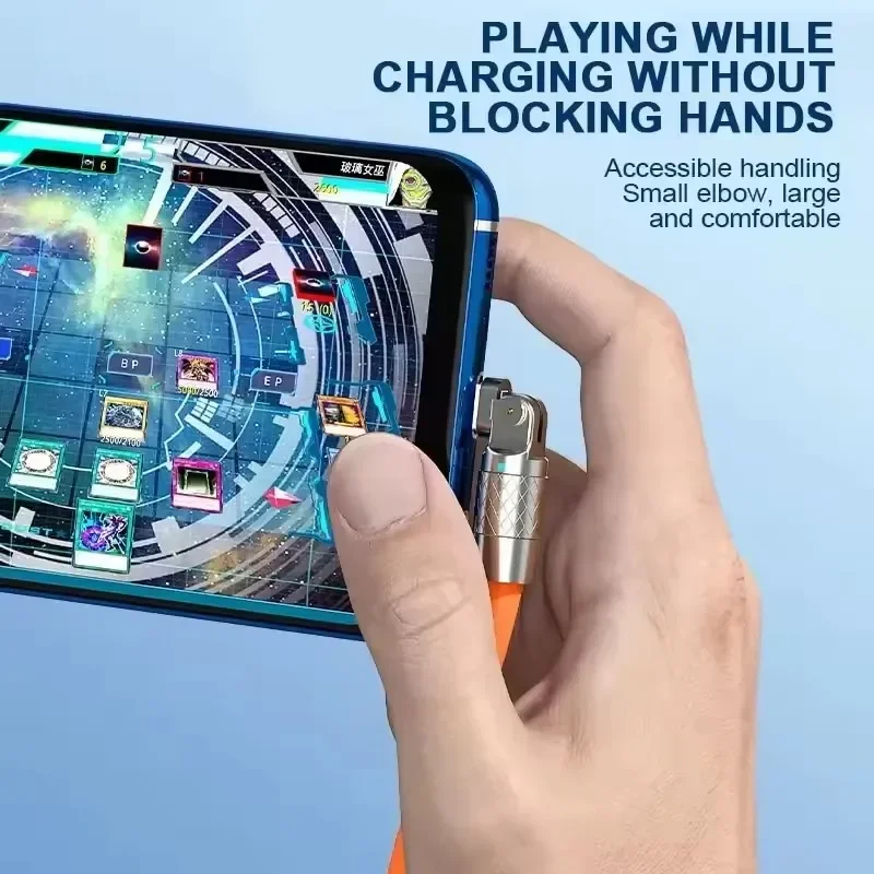 1개 120w 6a 초고속 충전 타입 C 실리콘 180 ° 회전형 엘보 타입-C-C 데이터 케이블 1.5M USB 케이블 USB C to C 충전 케이블