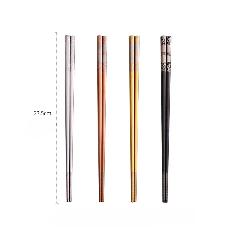 5 Pairs 304 Stainless Steel Chopsticks Reusable Non Slip Chopsticks Dishwasher for Food Sushi Sticks Kitchen Tableware images - 6