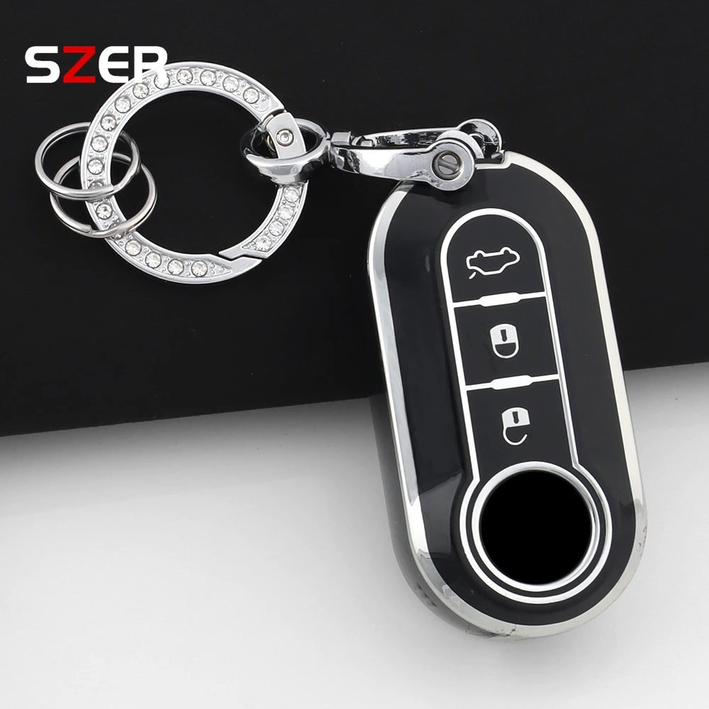 TPU Pink Car Flip Key Case Cover Shell Fob