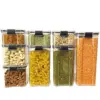 Clear Airtight Food Storage Containers with Lids, Plastic Canister for Kitchen Organizer Storage, for Flour, Sugar, Cereal, Rice 6