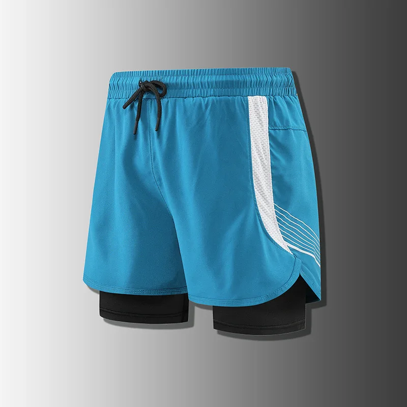 New Fashion shorts Men's 2 in1 Volleyball shorts Fitness Sports Shorts Casual Beach Workout Lined Tight Shorts Daily Style