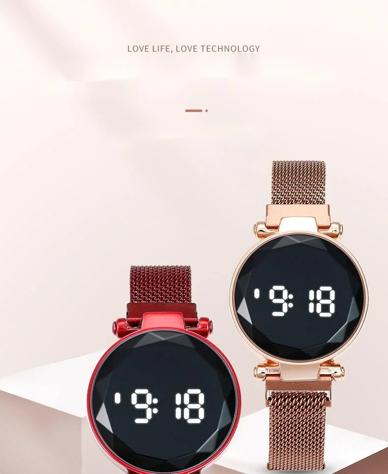 Trendy Neue Led Uhr Magnet Online Promi Die Gleiche Kreisförmige Touchscreen Armbanduhr_voghion.com