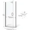 Infinity 27- 28 in Width, Semi-Frameless Clear Glass, Brushed Nickel Finish 3