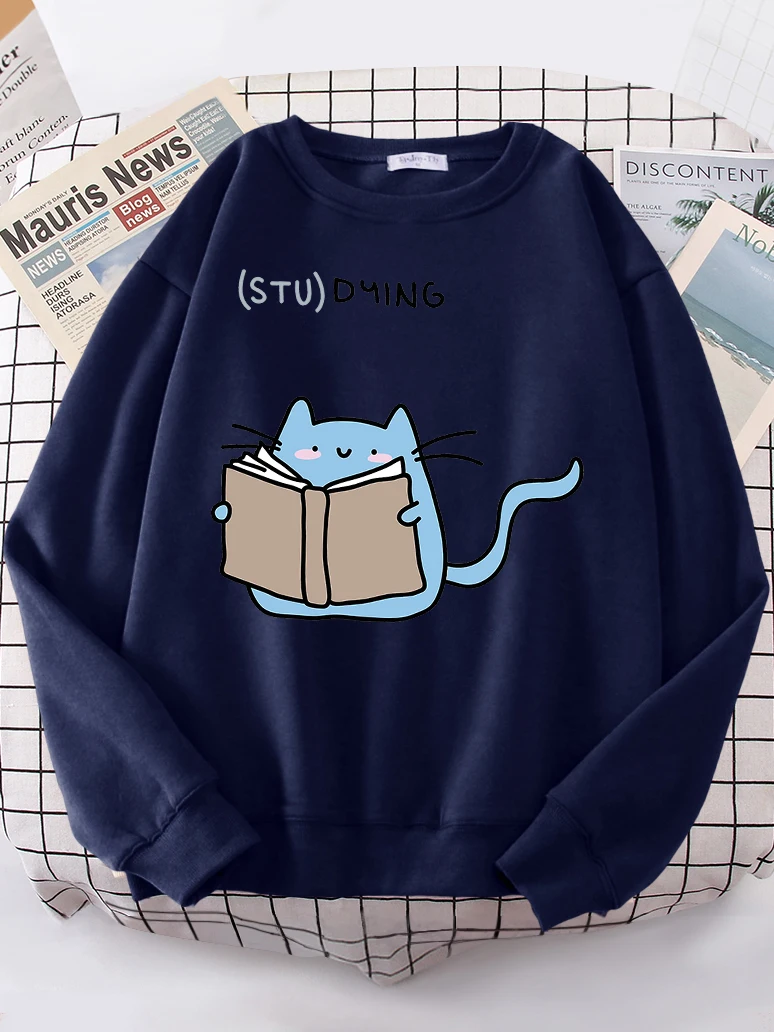 thumbnail image 1 of Sudadera con capucha para mujer, suéter de gran tamaño con estampado de gato, moda coreana, Kawaii, Animal, novedad de 2022, 1 of 5